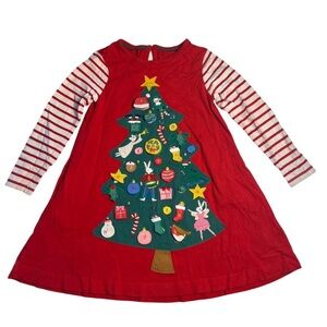 Mini Boden Christmas Tree Advent Calendar Dress 4-5y Girls  Festive Long Sleeve